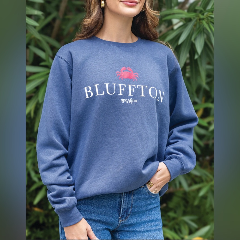 Spartina 449 Blue and White Crew Neck Sweater